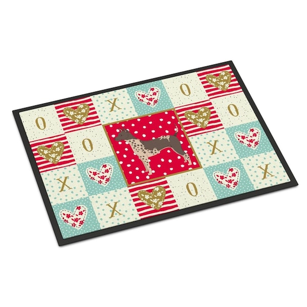 Carolines Treasures 18 x 27 in. American Hairless Terrier Love Indoor or Outdoor Mat CK5904MAT - main